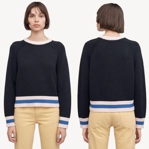 rag & bone Black Sweater with Blue and White Accents